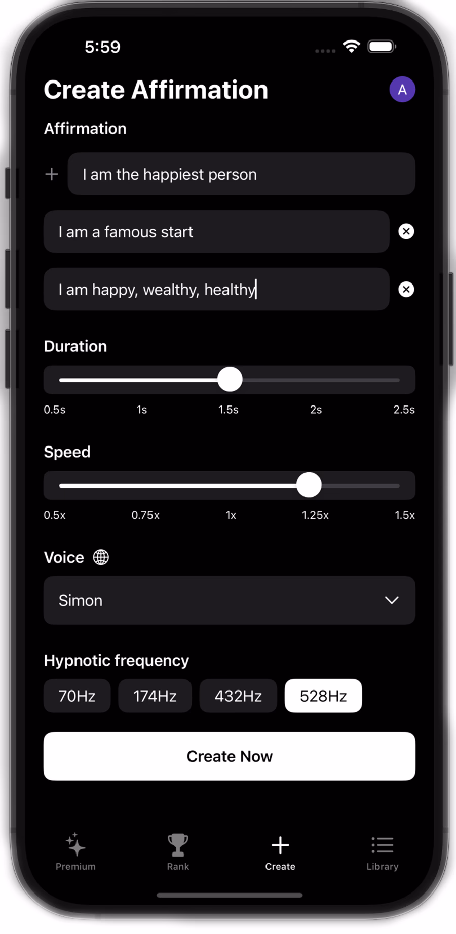 Hypnatio テキスト作成画面